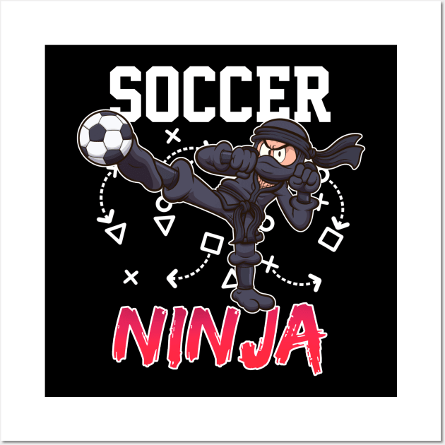 Cool Cartoon Ninja Football Player Wall Art by TheMaskedTooner